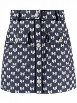 Maje bow print mini skirt