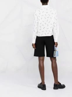 Maje perforated-detail cotton shirt