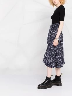 Maje wrap-skirt layered dress