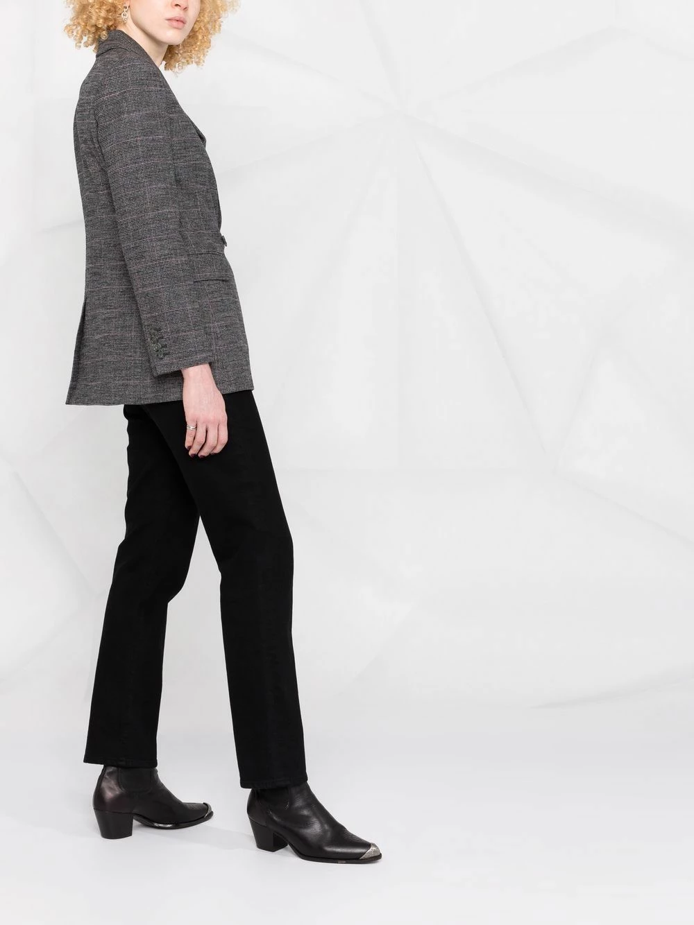 Maje Double breasted check fitted blazer blazers of women 6 Maje double-breasted check fitted blazer