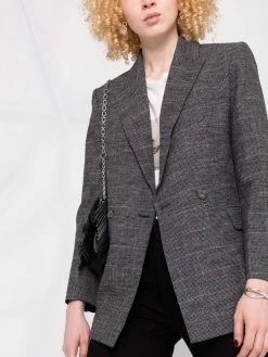 Maje Double breasted check fitted blazer blazers of women 10 Maje double-breasted check fitted blazer