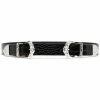 Maje embossed double-buckle belt