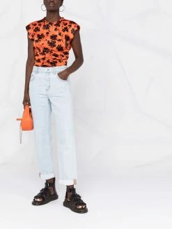 Maje high-waisted straight leg jeans