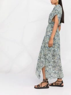 Maje elasticated-waist midi dress