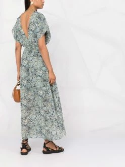 Maje elasticated-waist midi dress