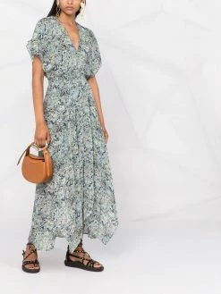 Maje elasticated-waist midi dress