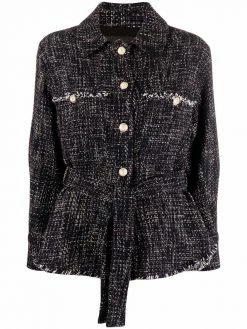 Maje tweed belted blazer