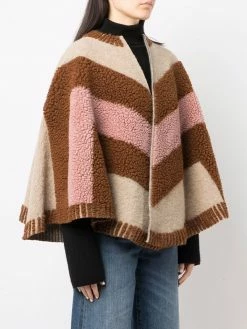 Maje chevron-print poncho
