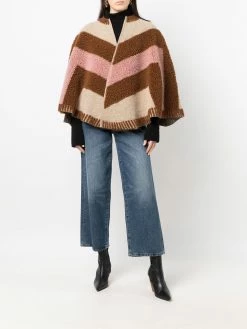 Maje chevron-print poncho