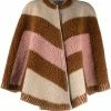 Maje Chevron print poncho faux fur & shearling jackets of women 1 Maje chevron-print poncho