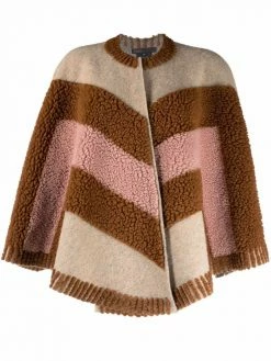 Maje chevron-print poncho