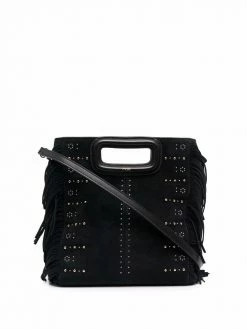Maje fringed M suede bag