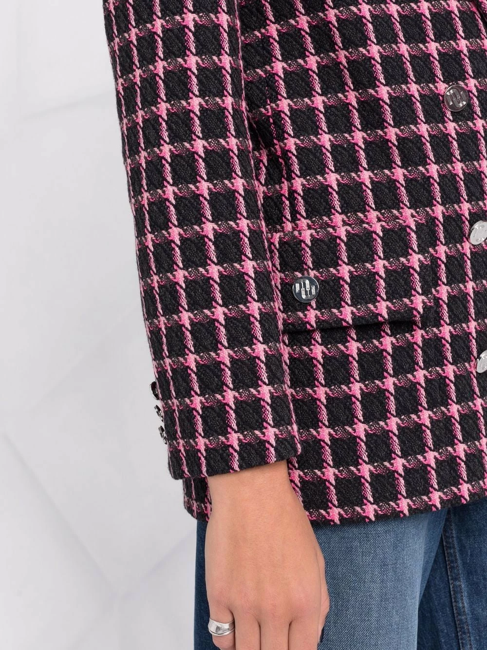 Maje Check print single breasted blazer blazers of women 5 Maje check-print single-breasted blazer