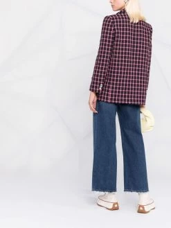 Maje Check print single breasted blazer blazers of women 11 Maje check-print single-breasted blazer