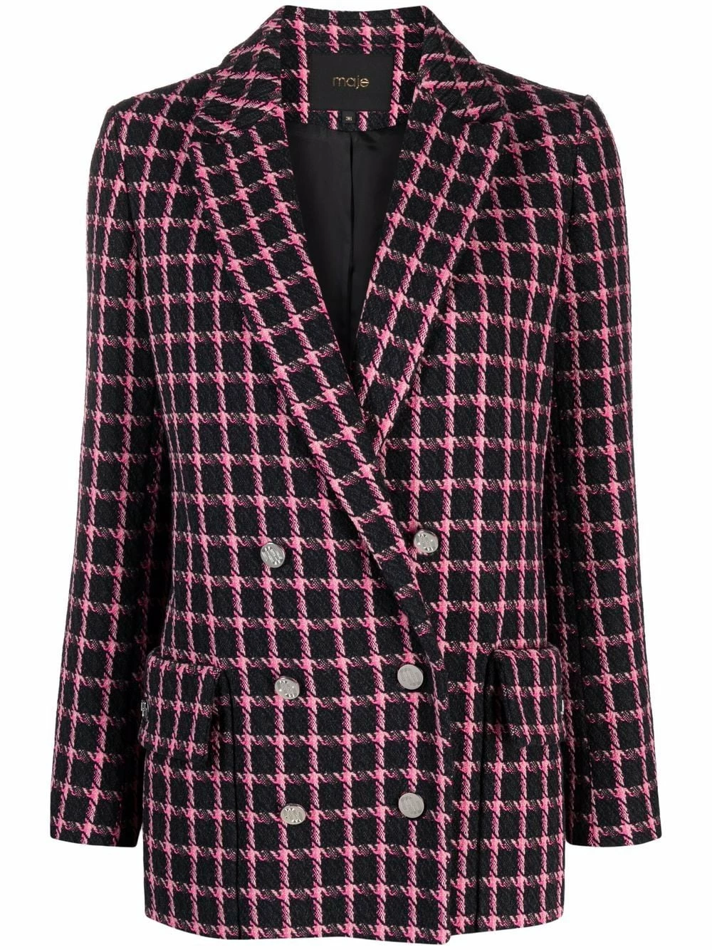 Maje Check print single breasted blazer blazers of women 3 Maje check-print single-breasted blazer