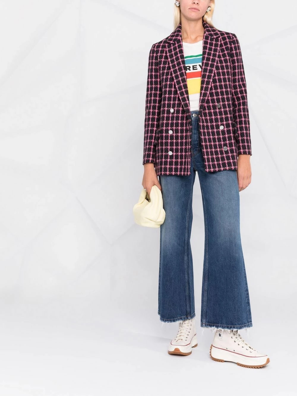 Maje Check print single breasted blazer blazers of women 4 Maje check-print single-breasted blazer