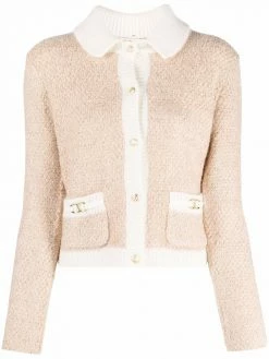 Maje two-tone knitted cardigan