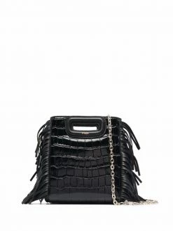 Maje small crocodile-embossed tote bag