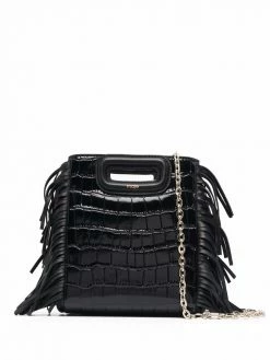 Maje small crocodile-embossed tote bag