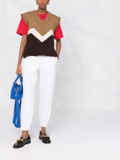 Maje Piolette textured tapered trousers