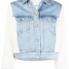 Maje Panelled cropped denim jacket denim jackets of women 2 Maje panelled cropped denim jacket