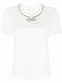 Maje bow print crew-neck T-shirt