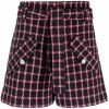 Maje check high-rise shorts