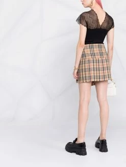 Maje lace-panelled V-neck top