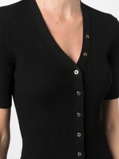 Maje short-sleeved ribbed-knit cardigan