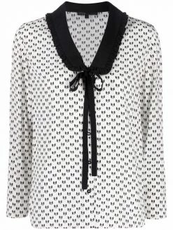 Maje bow-print blouse