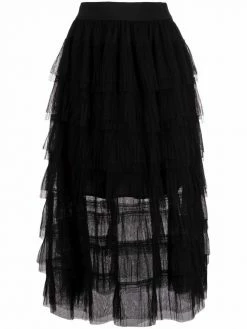 Maje layered tulle midi skirt