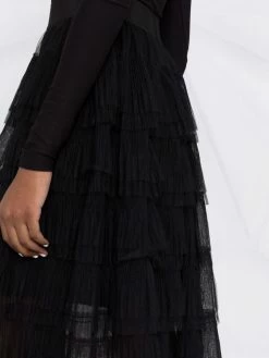 Maje layered tulle midi skirt