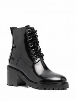 Maje lace-up heeled leather boots