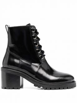 Maje lace-up heeled leather boots