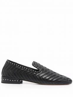 Maje quilted leather loafers