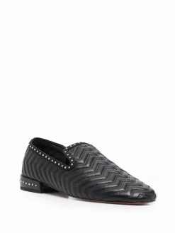 Maje quilted leather loafers