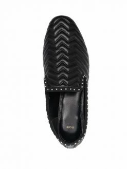 Maje quilted leather loafers