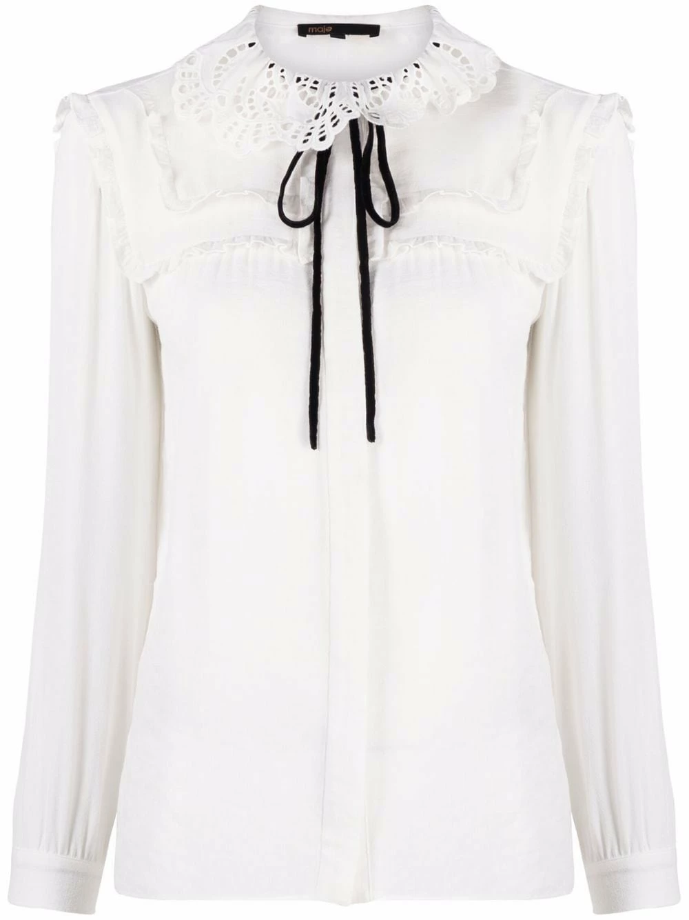 Maje Peter Pan collar long sleeve shirt blouses of women 3 Maje Peter Pan collar long-sleeve shirt