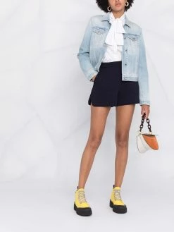 Maje high-waisted jacquard shorts