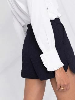 Maje high-waisted jacquard shorts