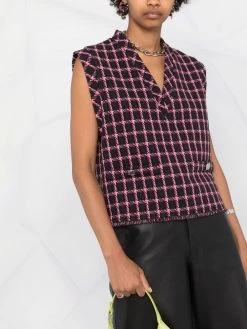 Maje checked sleeveless top