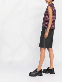 Maje checked sleeveless top