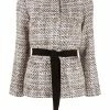 Maje tweed-effect collarless jacket