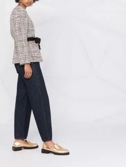 Maje tweed-effect collarless jacket