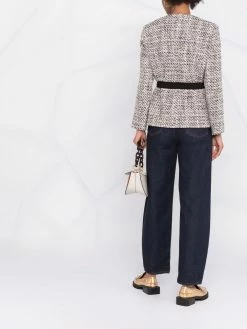 Maje tweed-effect collarless jacket