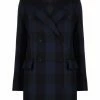 Maje check-print double-breasted coat