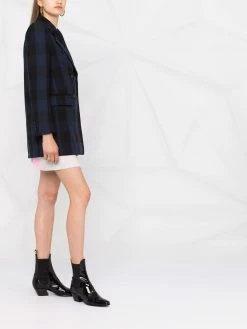 Maje check-print double-breasted coat