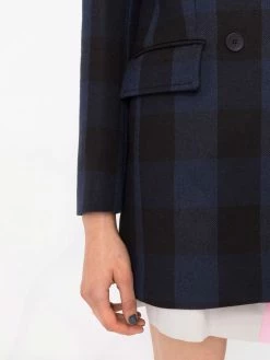 Maje check-print double-breasted coat