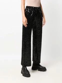 Maje embellished straight-leg trousers