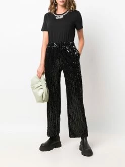 Maje embellished straight-leg trousers